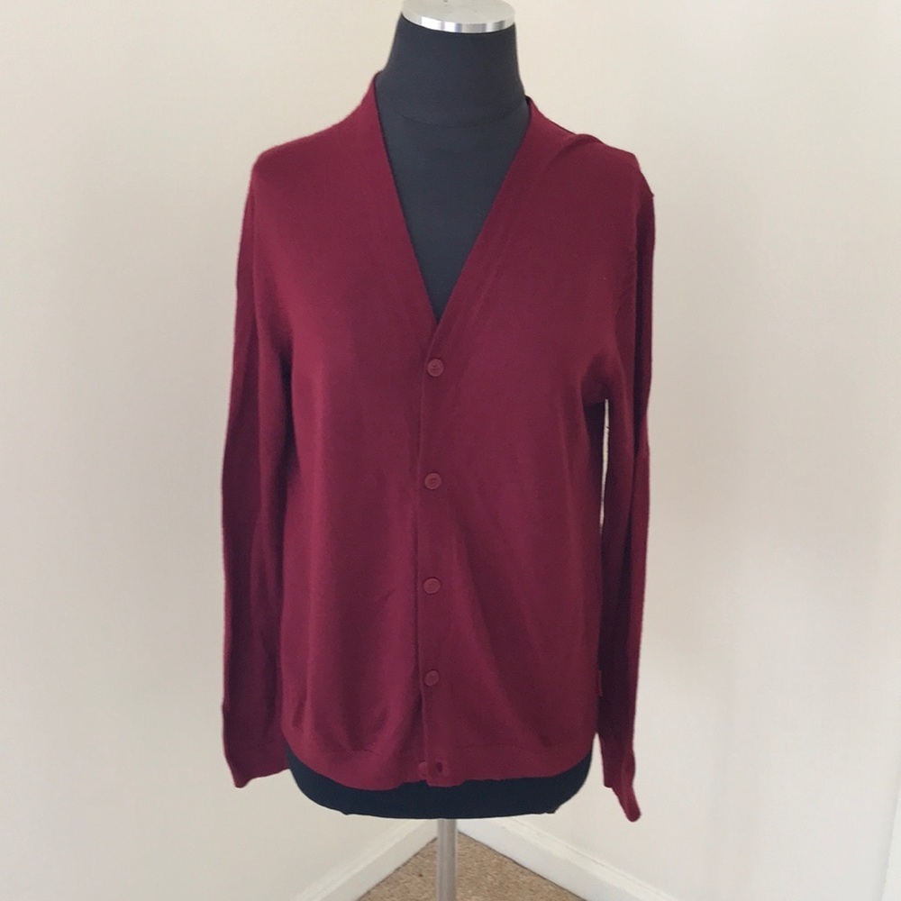 ARMANI EXCHANGE Size M Dark Red Button Down Cardigan
